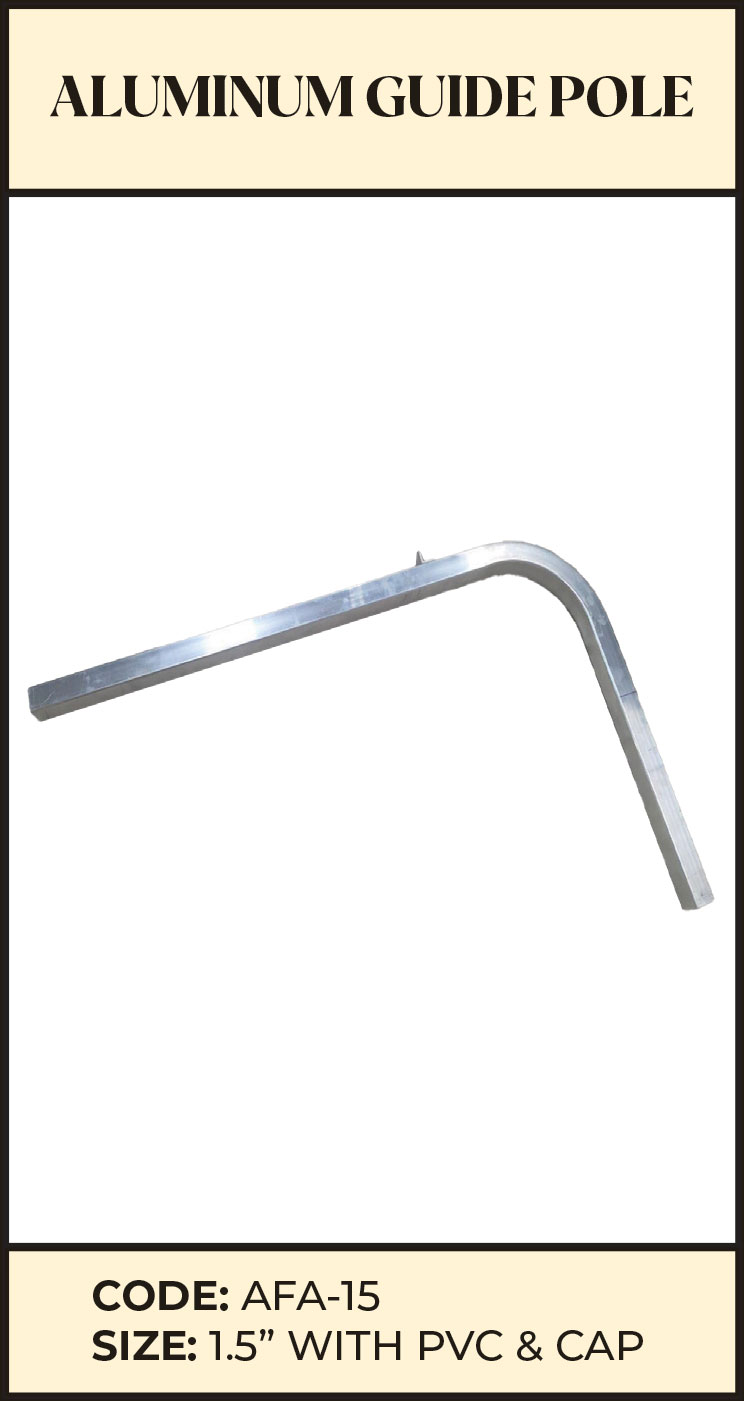 Aluminum Guide Pole 1.5" with PVC & Cap
