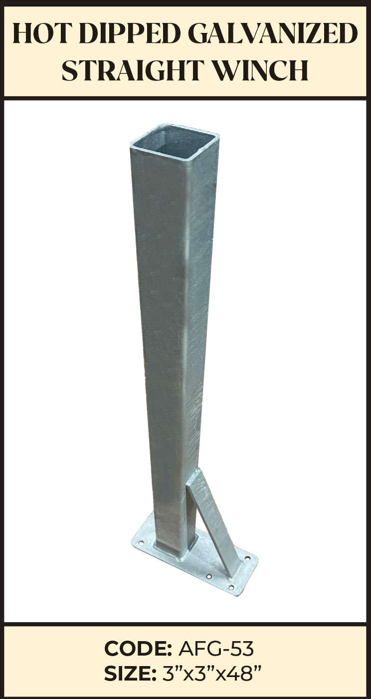 Galvanized Straight Winch 3" × 3" × 48"